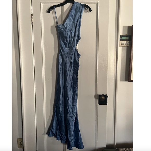 NWT Bec and Bridge DELPHINE ASYM MIDI DRESS - CORNFLOWER - Picture 2 of 5